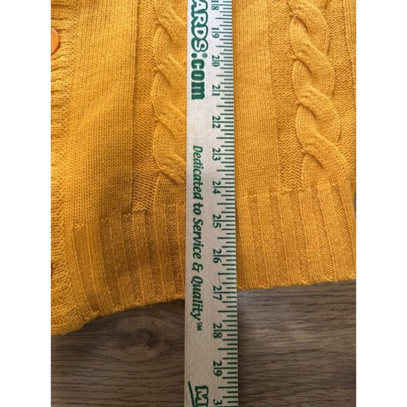 PJ Paul Jones Men Size Medium Cable Knit Cardigan Sweater Buttons Yellow Grandpa - Picture 4 of 10